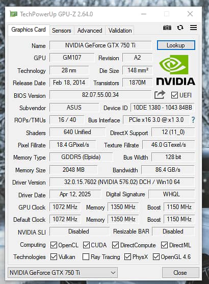 Gaming PC with ASUS GTX 750Ti GPU Exchange with Laptop 7