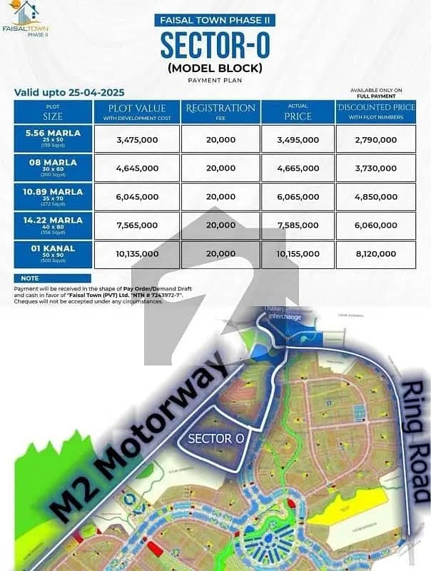5 Marla Residential plot for sale in Faisal Town II, "O Block" 7