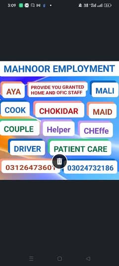 Mahnoor employment agency Gujranwala