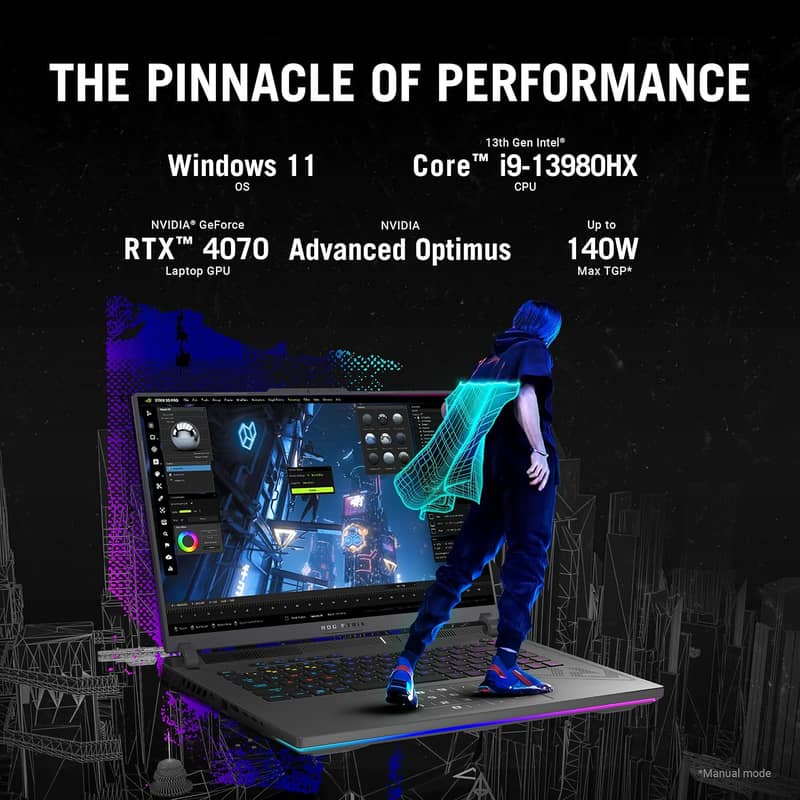 ASUS ROG Strix G16, Core i9-13980HX, RTX 4070,32GB, 16” Nebula Display 4