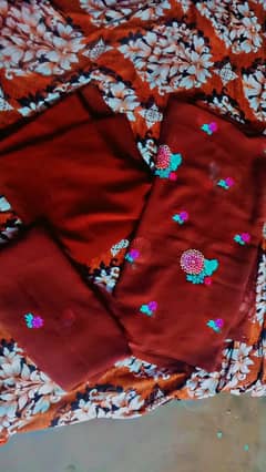 chiffon dubatta dark brown color