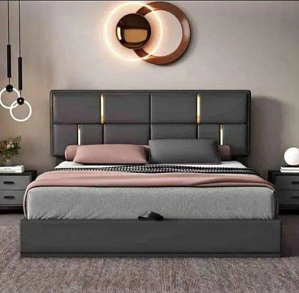 Poshish Bed with Side Tables/Bed set/Bedroom set 1