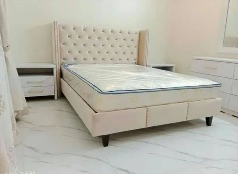 Poshish Bed with Side Tables/Bed set/Bedroom set 2