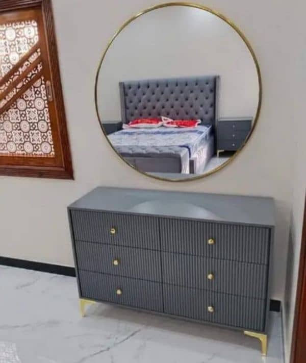Poshish Bed with Side Tables/Bed set/Bedroom set 5
