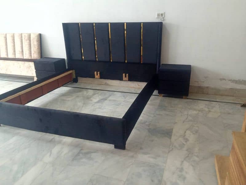 Poshish Bed with Side Tables/Bed set/Bedroom set 7