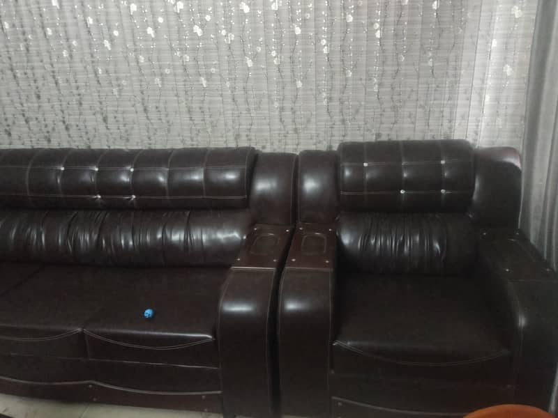 brown colour fine sofa set 2