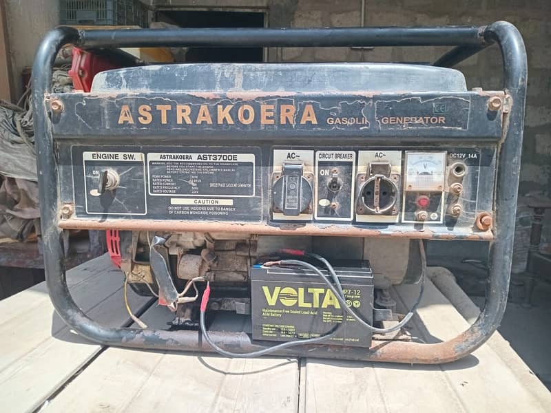Astra Korea 2.8kw 5.5HP Gasoline Generator with Volta 7-12 New Battery 0