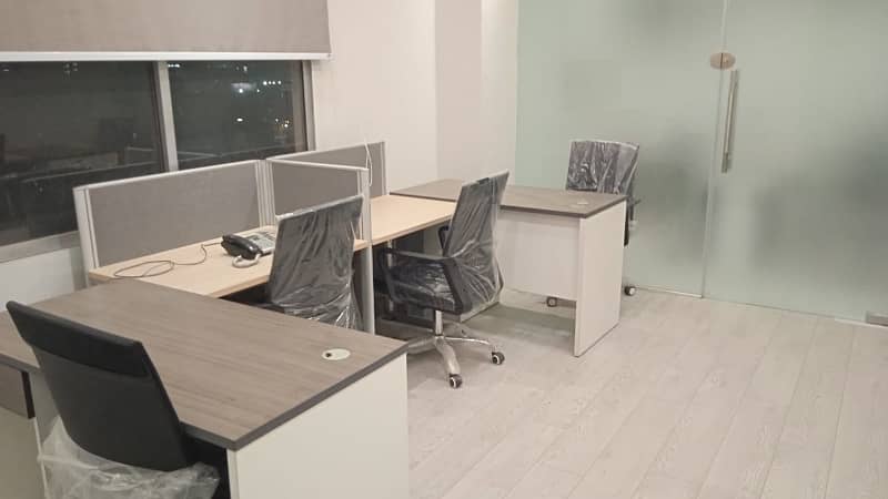 FULLY FURNISHED OFFICE IS AVAILABLE ON THE  RENT 24/7 COMMERRICAL BUILDING 24/7 STAND BY GENRETORAT SHAHR E FAISALp 1