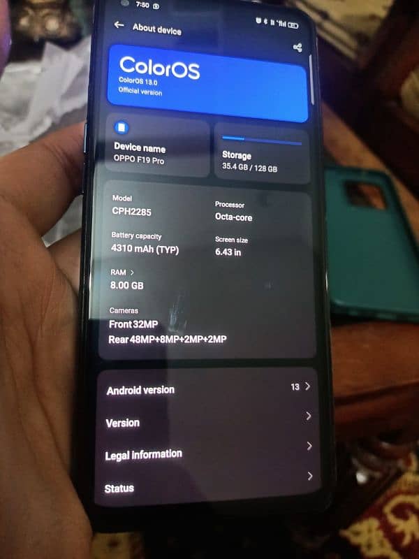Oppo F 19 Pro With Box & Original Charger 0
