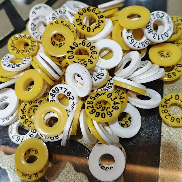 Silicone Rubber Pigeon Rings Printed with Name and Phone Number. 10