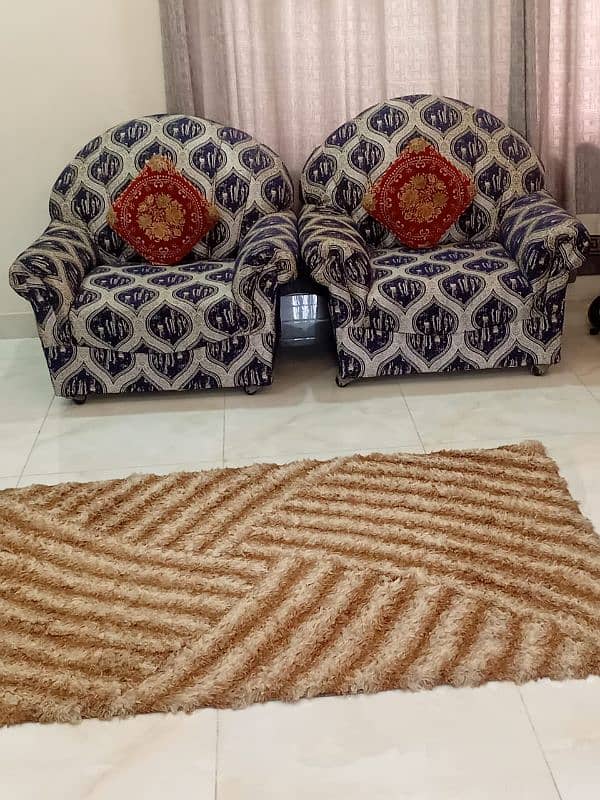 SOFA SET AND TEA TROLLY 1