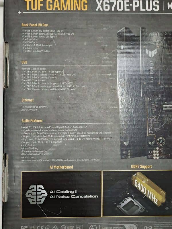 Asus Tuf Gaming X670E Plus gaming motherboard DDR 5 1