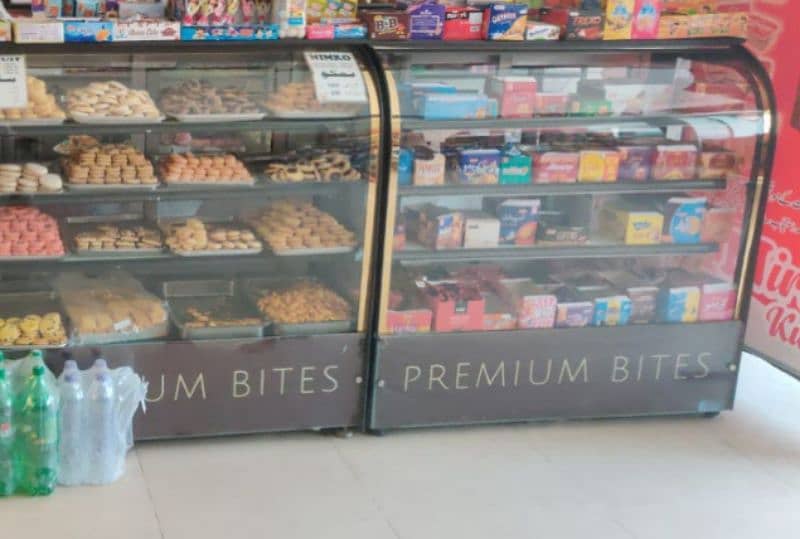 3 Bakery counter cash counter double door Chillar Shishe Ki self 1.5ac 6