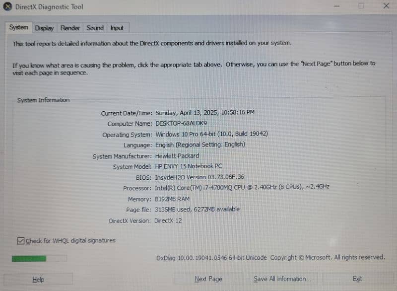 Gaming Laptop HP Envy 15 Core i7 6