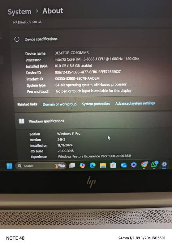 Hp EliteBook 840 G5 Core i5 8th Gen 16GB RAM 256GB SSD 14" inch 5