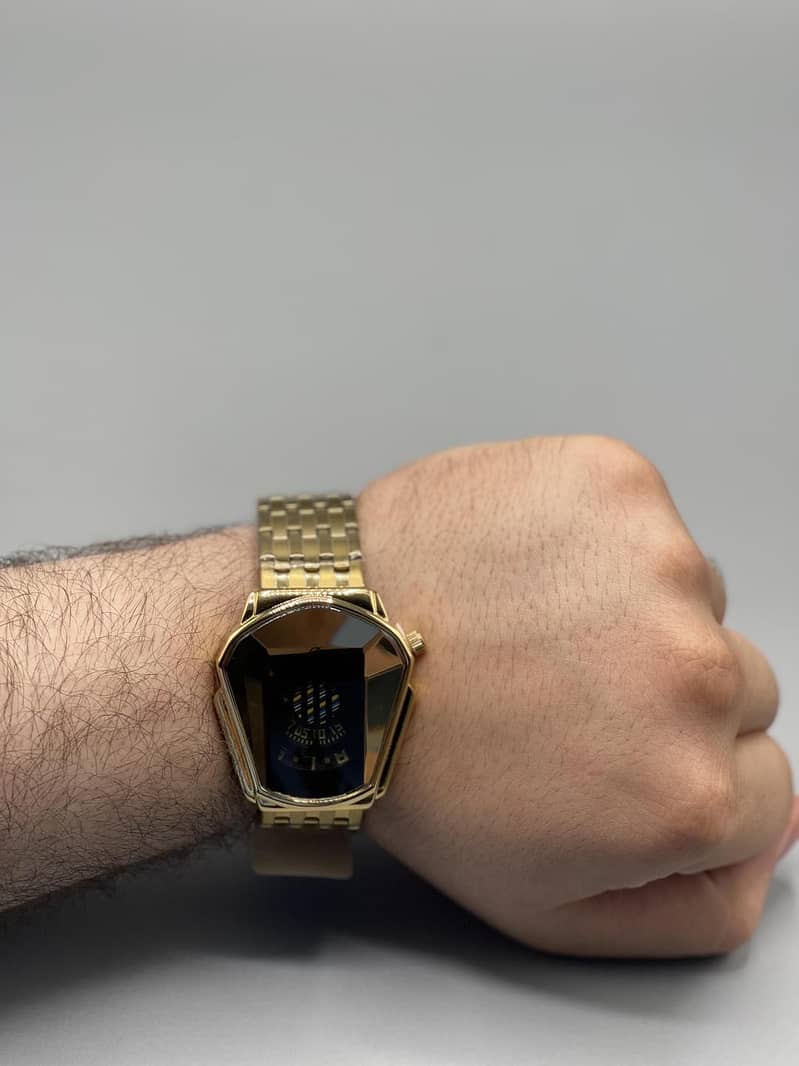 Watch case shape rectangle with chain steel 0