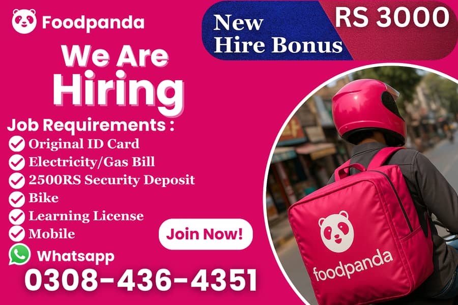 Food panda Delivery Rider || Rider Jobs ( Delivery Jobs ) 1
