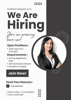 We are Hiring Customer service representatives (Female)
