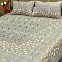 Stunning Multicolor Patchwork King Size Cotton Bedsheet Set - 3 Pcs
