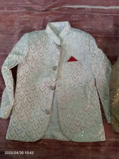 court sitara  2 piec  Colour (White) & (Creamy Baige)
