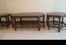 solid talli wood tables set three tables