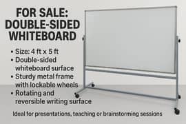 Double Sided White Board 4*5 With Stand