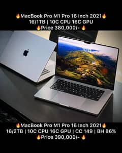 Macbook M1 Pro 16 Inch 2TB 1TB 16GB 2021