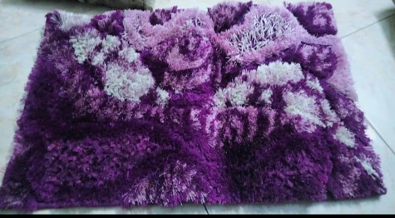 white purple curtain + purple & sky blue mats 5
