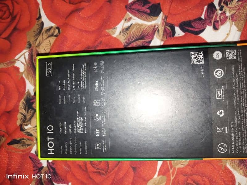 infinix hot 10 with box 6/128gb All ok original 5