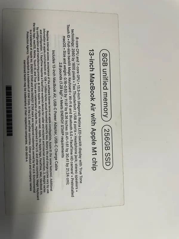 Apple MacBook Air, 13.3 inch M1 8gb 256 SSD Laptop 5