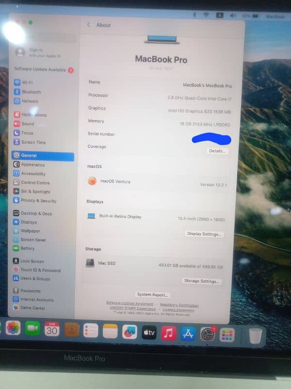 Macbook Pro 2017 i7 15inch 4