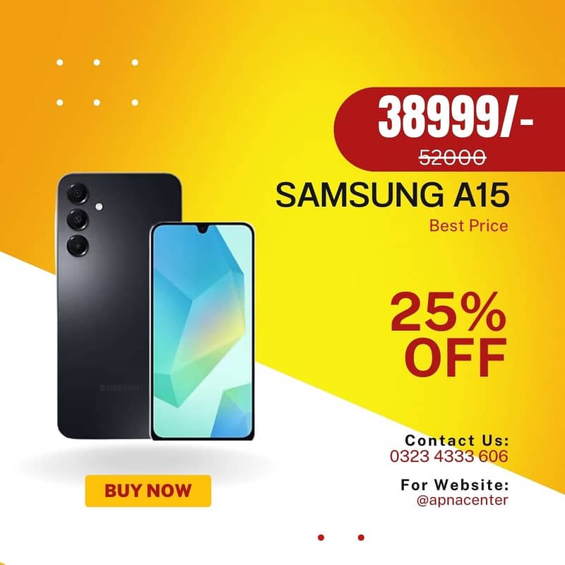 Samsung Galaxy A15 6GB 128GB PTA Approved 0