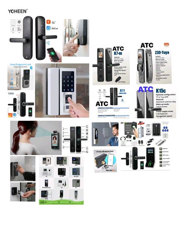 smart fingerprint handle electric door lock access control system 2
