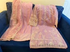 Light Purple Embroidered Organza Dress – 3-Piece, Small Size