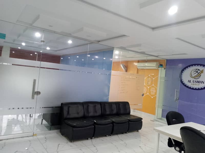 5 Marla Fully Furnished Office available for Rent in very reasonable Rent Near to Grand Mosque Phasing imtiaz Mega Mall Near to Park in Quaid Block Bahria Town Lahore. original pictures are attached 2
