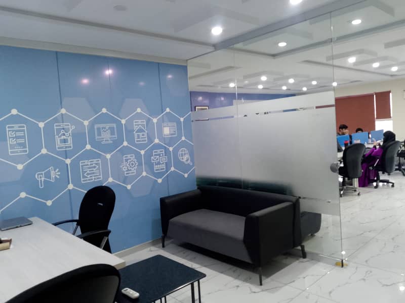 5 Marla Fully Furnished Office available for Rent in very reasonable Rent Near to Grand Mosque Phasing imtiaz Mega Mall Near to Park in Quaid Block Bahria Town Lahore. original pictures are attached 3