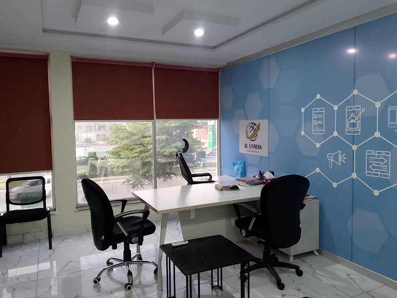 5 Marla Fully Furnished Office available for Rent in very reasonable Rent Near to Grand Mosque Phasing imtiaz Mega Mall Near to Park in Quaid Block Bahria Town Lahore. original pictures are attached 4