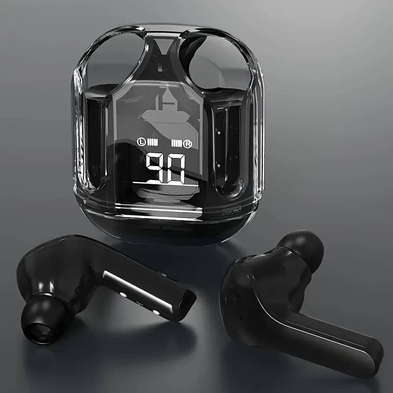 Transparent Capsule Wireless Earbuds – LED Display | Stylish & Comfort 0