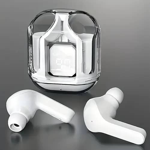 Transparent Capsule Wireless Earbuds – LED Display | Stylish & Comfort 6