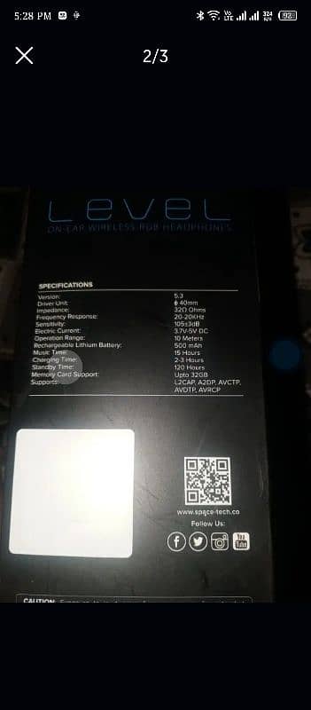 Headphone Space Wireless Bluetooth 1