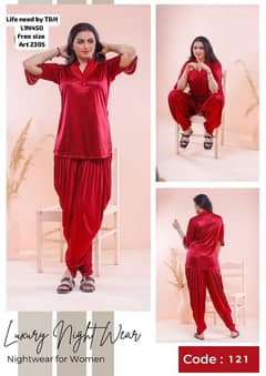 Night Suit, Silk, Shirt Trouser, Bridal, 2pcs