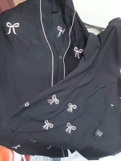 Abaya open botam black color