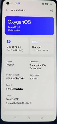 OnePlus Nord CE 2 8/128 non pta