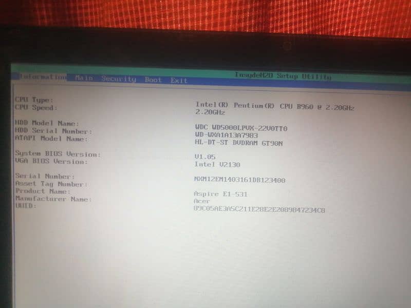 Laptop Acer Aspire dual core E1-531 5