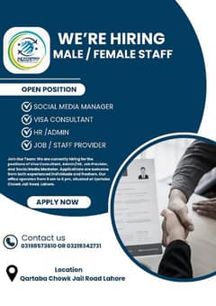 Urgent need staff for Pakistan and Saudi Arabia