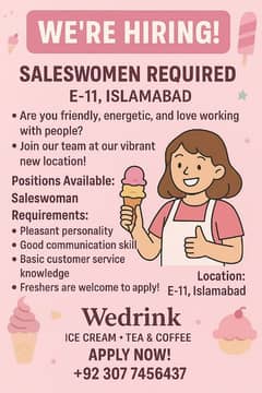 Required sales girls for our branch