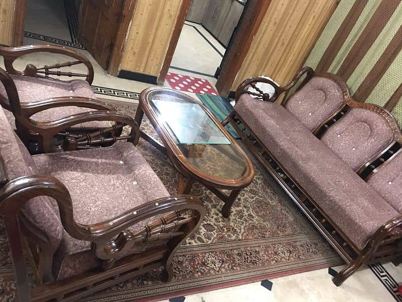 5 Seater Sofa with Table (Pure Sheesham Wood) 0
