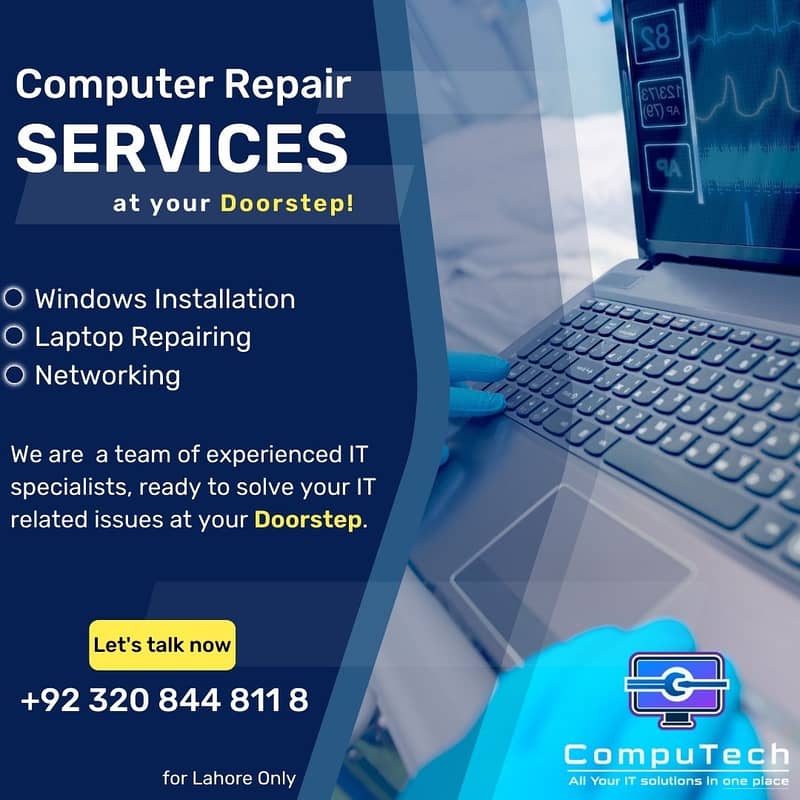 Computer Repairs, Windows installation, Softwares, Networking, Laptops 1