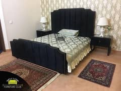 Wooden Single Bed - Puffy Style Modern King Size Bed Set