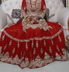 Farshi Lehnga with hot red colour and zari hand work
